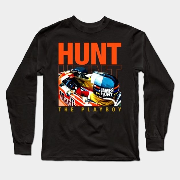 James Hunt 1976 Champion Retro Long Sleeve T-Shirt by stevenmsparks